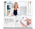 6 Pcs Ballpoint Pens Set Metal Crystal Diamond Pen For Journaling Black Ink Ball