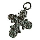 Ancient Byzantine Empire Bronze Christian Cross Pendant