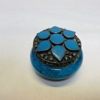 Vintage Cobalt Blue Snuff   Pill   Trinket   Jewelry Box Made In India