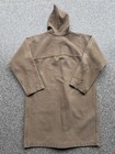 Vintage 1930s 40s Canvas Hooded Work Coat Hook   Eye Closure Chore Distressed