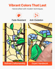 35 2 x13 1  Tiffany Style Stained Glass Window Panel Hanging Transom