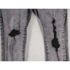 Acid Wash Gray Distressed Skinny Jeans High Rise Ripped Denim Pants Womens