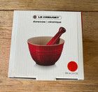 Le Creuset Stoneware Mortar   Pestle  10 Fl  Oz  Flame   Orange New  Nib