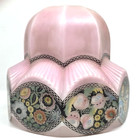Vintage Art Deco Pink Glass Lamp Shade Supastone Czechoslovakia 1930s Czech