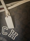Coach  City Tote In Signature Canvas With Varsitybrown And Cream