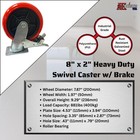  set Of 4  8  Heavy Duty Caster  2 Swivel Casters W  Brake   2 Fixed Casters