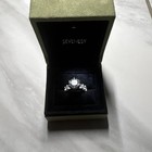 Sevenesy 14k White Gold Round Clear Diamond Prong Engagement Ring Women Sz 7