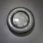 Vintage Bf Goodrich Tire Ashtray  Clear Glass Advertising