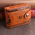 Men s Leather Bifold Card Photo Holder Wallet Handbag Us 100 Dollar Bill Purse