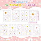 90 Pcs Daisy Wall Decal Decor Wall Stickers For Girls Room  White