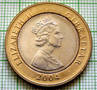 Gibraltar Elizabeth Ii 2004 2 Pounds  300th Anniv Of British Rule Bi-met Unc