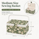 Medium Sewing Basket Box Organizer Supplies Kit Storage Bean Green Craft Gift