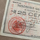 Rare Pancho Villa Banknote Mexico 25 Centavos Mexican Currency  Chihuahua Money