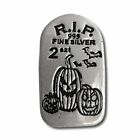 1 - 2 Oz  999 Fine Silver Bar - Glow In The Dark Tombstone - Monarch Mint - New
