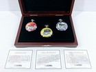 Set Of 3 Lionel Train Pocket Watches With Case Sante Fe The Hudson   The General