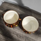 Vintage Ceramic Planters Pot Set Speckled Brown Orange Yellow Mcm Mid Century