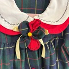Vintage Baby Togs Tartan Plaid Long Sleeve Bib Dress Toddler Girls Size 2t