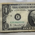 Rare Error  1 Dollar Miscut Misaligned Off Center  1 Dollar Federal Reserve Note