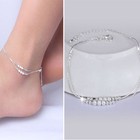 925 Silver Plated Anklet Womens Fashion Jewelry Small Spheres Ankle Bracelet 4-4