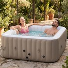 Naizea 2-4 Person Inflatable Hot Tub  Large Square Portable Blow Up Hot Tub