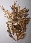 Lot Of Wood Clothes Pins Alligator Clip Vintage Laundry Clothing Wooden Old