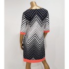 Signature Camryn Women s Multicolor Geo Print Short Sleeve Shift Dress Size 14p