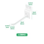 30pcs 4 Inch White Slatwall Panel Hooks  Heavy Duty Slat Wall Hanging Display   