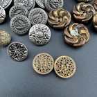 Vintage antique Button Collection Lot Of 46 Metal brass czech Glass  Buttons