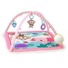 Floral Safari Baby Activity Gym Machine Washable Play Mat 4 Toys 32x32x18 Inch