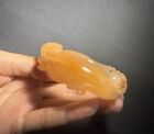 56 1mm Natural Natural Golden Silk Jade Bangle hand Carved Flowers