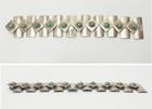 Vintage Mid Century Modern Turquoise Square Rectangle Link Bracelet Mexico