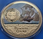 The Mayflower Ship Plymouth Colony Gold Plated 50mm Coin Medal
