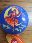 Antique Miller High Life Beer Pinback Button W celluloid Hanger 1930 s
