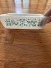 Set Of  2  Vintage Pyrex Amish Butterprint Rooster Aqua Dishes 0502 0503 No Lid