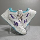 Vintage Reebok Shoes Womens Hightop 7 White Purple Turquoise Style 10774 80s 90s