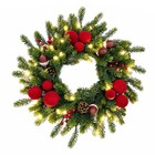 20 In Battery Operated Christmas Wreath 20 Warm Led 8 Modes Pre-decorated Pine