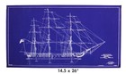 Old Ironsides Us Frigate Constitution Line Drawing Sail Plan Blueprint 1929