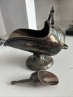 Silver Plate Vintage Sugar Bowl And Rare Scoop -  Made In England - Marked Epbm