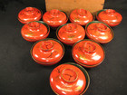 Antique Japanese Meiji Era  c 1890  Set Of 10 Lacquer Wooden Lidded Soup Bowls