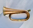 Vintage Brass   Copper Bugle Us Military Signal Cavalry Horn With Mouthpiece