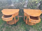 Vintage Pair Of   Walnut Twist Ornate Carved Side Table