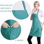 15 Pcs Baby Blue Plain Color Bib Aprons Bulk For Women Men With 2 Pockets