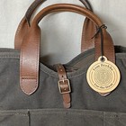 Tom Beckbe Canvas And Leather Whiskey Tote 2 Bottle Wine Bag
