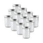 16 Oz Mason Jars Wide Mouth Glass Canning Jars W  Lids Bands 12 Pack