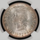 Dominican Republic - 1 Peso - 1952 - Ngc Ms 64