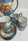 Vtg Blue Lusterware Childs  Set Or Demitasse tea Coffee Set Hand Painted Japan