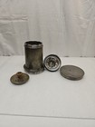 Vtg 3pints 44 Pewter Ice Cream Mold  4main Cylindrical Body Lid Base Cap Wood Cp