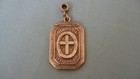 Vintage The Vatican Library Two Tone Plated  Two Sided Pendant 1 7 8  St  Chris