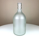 Large Empty Decorative Bottle Frosted Glass - Craft Vase Centerpiece No Label
