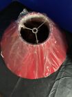 Red Fabric White Lining Scallop Bottom Lamp Shade 15 5   Diameter X 10  High